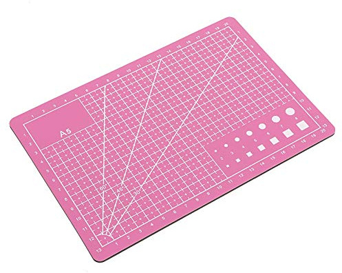 YDuupxe Självläkande Skärmatta A5 PVC Hantverksbräda 8,3 X 5,8 Tum Bärbar Arbetsyta för Sömnad Quiltning DIY-konst och Scrapbooking med Bordsskyddsrutnät (Rosa)
