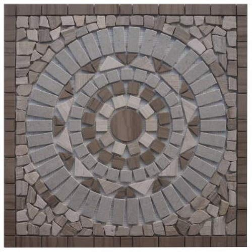 Marmor Rosone 60x60 cm Grau Beige Naturstein Mosaik Einleger Fliesen 60115