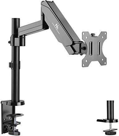 Maclean MC-775 Monitorhalter mit Gasfeder 17-32 Tischhalterung Monitorarm Vesa 75x75 100x100, Schwarz