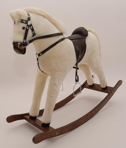 ALANEL T Sehr Hochwertiges Großes Schaukelpferd/Schaukeltier Handarbeit NEU & OVP (White)