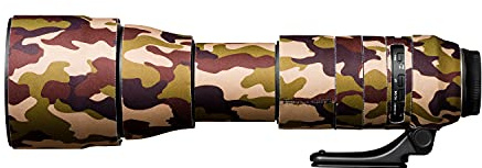 easyCover - Lens Protection Camouflage Cover - Objektivschutz - Schutz für Ihr Kameraobjektiv - Geeignet für Tamron 150-600mm F/5-6.3 Di VC USD G2 - Braune Camouflage