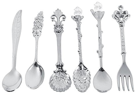 Vintage Dessertbesteck Set – 6-teiliges Retro Dessertbesteck für Familienkaffee und Themen-Dinner