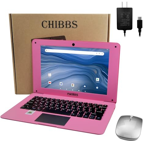 Tablets & Computers Netbook-Laptop für Kinder, 25,7 cm (10,1 Zoll), angetrieben durch Android 12-Betriebssystem, 2 GB Ram, 64 GB Speicher, 2 x USB, Kamera, WLAN + kostenloses Zubehör im Lieferumfang