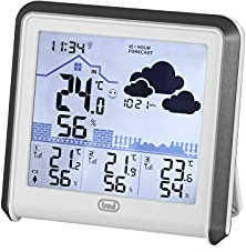 Trevi ME 3P80 RC - Station MÉTÉOROLOGIQUE Radio CONTRÔLÉE avec 3 CAPTEURS EXTERNES, Grand écran LCD rétroéclairé
