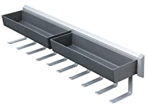 PEKA 600.0354.00 Silber Universal Schranktür Organizer Auszug Pesolo mit 2 Schalen, 10 Haken und 2 Distanzbügel, Metall/Kunststoff