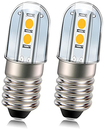 Ruiandsion 2pcs LED Birne E10 Warmweiß 24V 3030 4SMD Chips LED Scheinwerfer Lampe Fahrrad Taschenlampen Arbeitslicht, nicht polarisiert