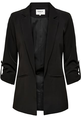 Only ONLKAYLE-ORLEEN 3/4 BLAZER TLR , Blazer Donna, Nero, 38