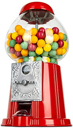 eBuzz 15 Inch Metal Gumball Machine – Coin Operated Bubblegum Sweet Dispenser - Vending Vintage Retro Candy Kid Chewing Piggy Bank Adult Classic Jellybean Bubble Gum