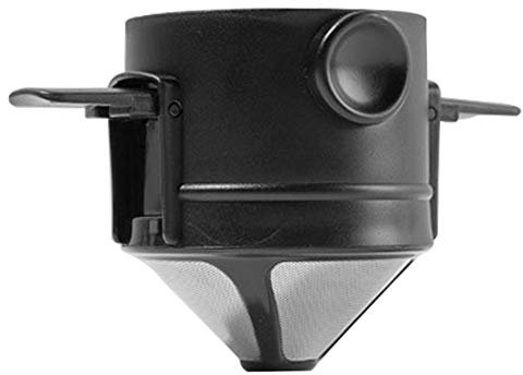 UKETO Pour Over Coffee Filter, Reusable Pour Over Coffee Maker, Foldable Coffee Stainless Steel Drip Coffee Funnel Coffee Dripper, Coffee Maker Filter for 1-2 Cup