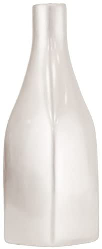 Vaso da fiori in ceramica da 36 cm con finitura perlato bianca