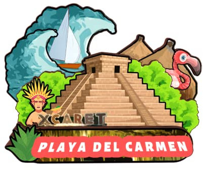 Playa del Carmen Mexiko Kühlschrankmagnet, Holzkollektion, 3D-Holz, handgefertigt, Reise, Stadt, Souvenirs, Kühlschrankmagnet, Heimdekoration, Geschenk -17