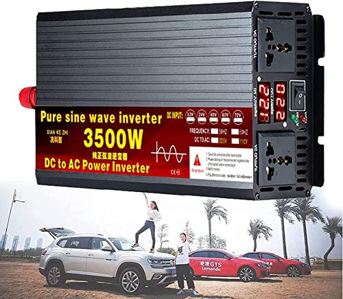 3500W 4000W 5500W Inverter a Onda sinusoidale Pura Convertitore di Tensione Inverter per Auto Dc 12V 24V 48V 60V 72V to Ac 110V 220V con Doppio Display Digitale,5500W-72Vto220V