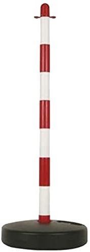 Mondo Viro Colonnina signalisation rouge et blanche avec base - piquet de signalisation pour chaîne de signalisation Made In Italy (Colonne de base PVC)