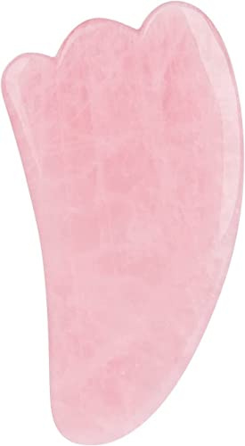 DUUDAH Massageroller, Massagestab, Massagewerkzeug, natürliches Rosenquarz-Jade-Roller-Gua-Sha-Set Gesichtskörper-Massageroller-Jade-Stein-Massage-Set,Pink-1 (Color : Pink2)