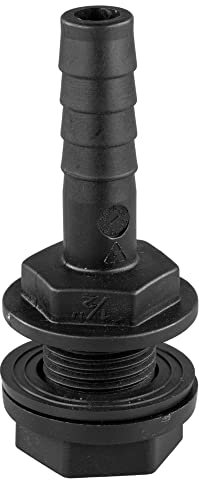 Water butt/rain barrel/water storage tank barbed hosetail for overflow/outlet,1/2-2 options (1/2)