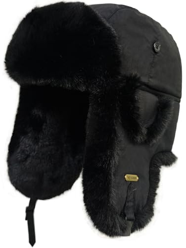 HEYANN Uschanka Trapper Russische Hütte Kunstpelz Cap Earflap Winter Bomber Hut Wintermütze Unisex Fliegermütze Fellmütze Erwachsenen für Herren