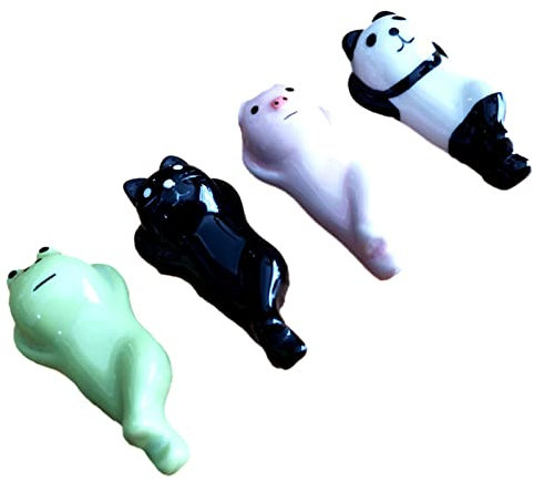 Porte-couverts, étagère. Porte-baguettes en céramique for animaux, repose-baguettes en porcelaine, fourchettes, cuillères, couteaux, porte-baguettes for décoration de table à dîner-4 Set-Animal