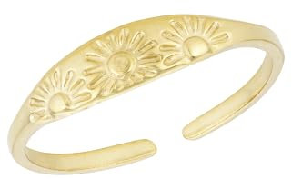 Artiqo Ring Damen Gold | Verstellbarer Siegelring mit Sonne aus Edelstahl | Wasserfest & Hautfreundlich - Modell Happy