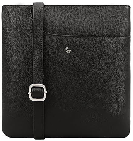 Lloyd Baker Kanatal Umhängetasche aus echtem Leder, weiche Schulter-Handtasche mit verstellbarem Riemen, schmale Handytasche, kompakte Größe mit Einschubfach vorne, jet black, One Size