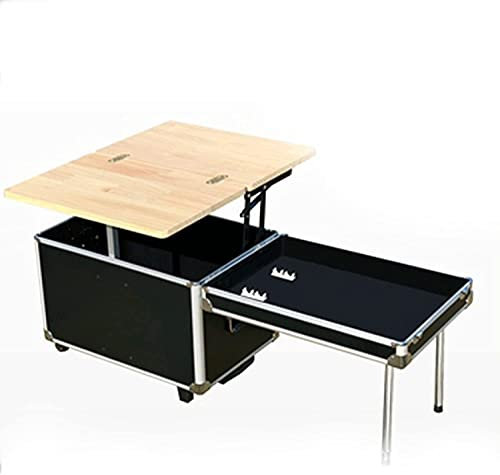 Tragbarer Campingtisch, Outdoor-Auto, multifunktionale mobile Küche, zusammenklappbar, tragbar, Camping, Picknicktisch, Aufbewahrung, Aufbewahrungsbox mit Rädern, 55 l, großes Fassungsvermögen, a (A)