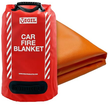 Vigil Lithium Fire Blanket for Cars - 8m x 6m | Fibreglass Blankets for All Varieties of Cars, Suitable for Car Parks, Road Tunnels, Petrol Stations and More