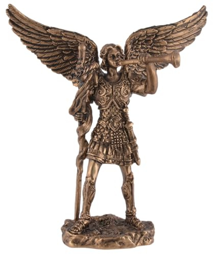 Archangel Gabriel Miniature with Trumpet and Cross Bronze Veronese Collection
