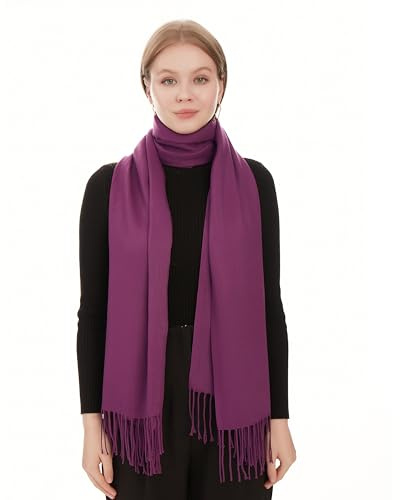 Elegante Stola Für Abendkleid - Schals & Tücher Für Damen - Leichter Pashmina Schal Für Frühling - Schultertuch Für Hochzeit - Halstuch Für Damen - Dünner Schal Dame Stola (Dunkelviolett)