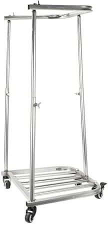 Zfmnoyev Support De Sac À Grain avec Roues, Porte - Feuilles Poubelle Réglable en Hauteur, Porte - Sac Poubelle Mobile, pour Le Camping, Le Désherbage De La Cour, Le Feuillage du Jardin
