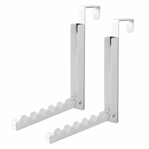 VIAV Design Faltbare Türhaken zum Wäscheaufhängen & Trocknen – Universell für Schlafzimmer, Schrank, Bad, Büro – Bohrfrei, für Türen ≤2,5cm – 2er Set Weiß