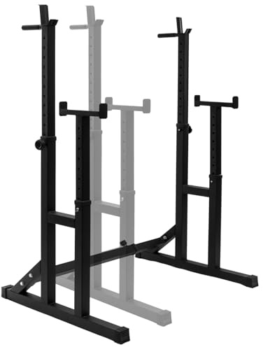 EIGFOH Soporte Sentadillas Rack Ajustable,Sentadillas Soporte Barra Pesas Musculación,Gym En Casa Soporte Discos Pesas,Squat Rack Max 250 Kg