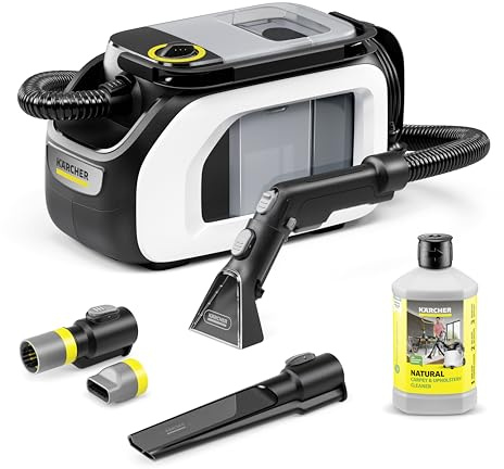 Kärcher Waschsauger SE 3 Compact Home Shoe N1, Aufnahmeleistung: 500 W, Frischwassertank: 1,7 l, Fläche: 2,76 m2, Gewicht: 4,1 kg, inkl. Shoe!Cleaner, Waschfugendüse und natürlichem Reinigungsmittel