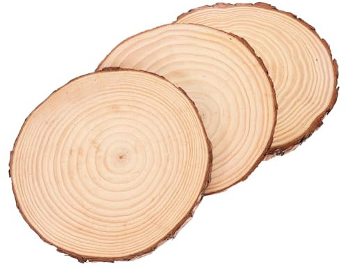 YARNOW 3 Stück Gartentrittsteine Aus Robustem Holz Wetterbeständige Trittplatten Für Gartenwege Und Außendekor Natürliche Holzscheiben Ø18-20cm 2cm Outdoor Bodenpflaster