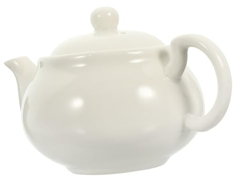 GALPADA Théière Porcelaine Blanche en Céramique, Théière Simple Céramique au Style Chinois, Prise en Main Confortable, pour Thé Oolong au Bureau la Maison