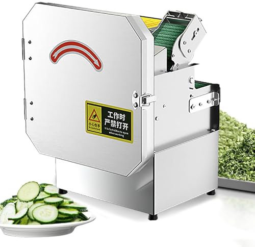 Picadora de Verduras EléCtrica, Rebanadora de Verduras Comercial de 200 W, con Puertos de AlimentacióN Ajustables de 1,5 a 35 mm, para Cebolla, Ajo, Jengibre y Chile