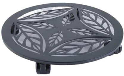 NESPIQ Carrello Portavasi da Interno Esterni Vassoio Portafiori Rotondo Mobile con Ruota Universale con Freno, Portante, Stile Balcone Domestico(30cm)