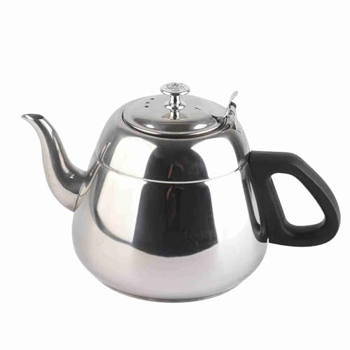 Haosie Tea Pot, 2L Stainless Steel Teapot, Catering Tea Pot with Strainer | Metal Teapots Coffee Servers, Stove Top Kettle for Induction Hob