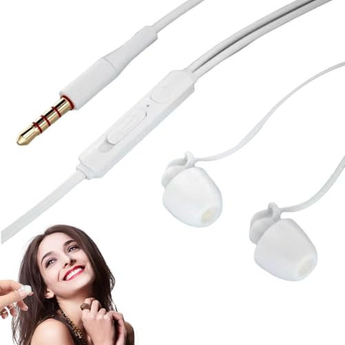 Écouteurs Wired Sleep - En silicone - Intra-aural - Système de blocage du bruit - Construction confortable - Câble fin de 3,5 mm - Structure Soft Sleeping Audio Fit - Temps de sommeil relaxant - Pour