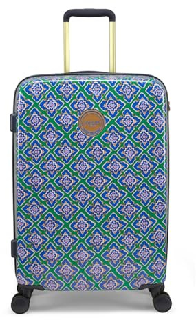 Joules Tile Diamond Collection Hardside Luggage, 4 Wheel Troller Spinner Suitcase, Medium 25 x 66 x 43.5 cm
