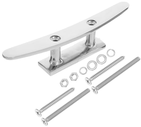 WOONEKY Cornamusa de Acero Inoxidable para Amarre de Barcos Soporte Resistente para Muelle con Tornillos para Yates Kayaks y Embarcaciones Marinas