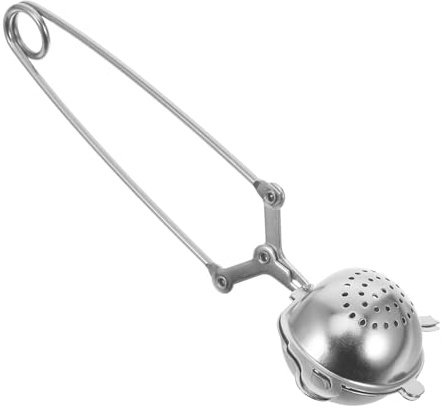 VICASKY Stainless Steel Tea Infuser Tong with Handle Heart-Shaped Tea Strainer Filter for Loose Leaf Brewing Easy to Clean and Rust-Resistant Practical Kitchen Accessory