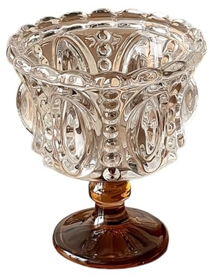 HUMOCHUSON Tazza Cappuccino Calice Da Dessert In Stile Palazzo Cinese Da 230 Ml, In Vetro Goffrato Europeo, A Nido D'Uccello, Confezione Da 4
