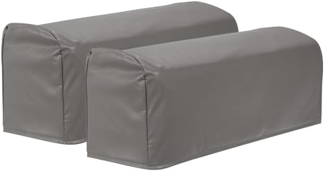 QUARKZMAN 1 Set Armlehnenschoner für Sessel, PU-Leder Armkappen, für Sessel, Sofa, Couch Stretchy Armlehnenbezug，Schonbezüge für Möbelschutz - gräulich-braun