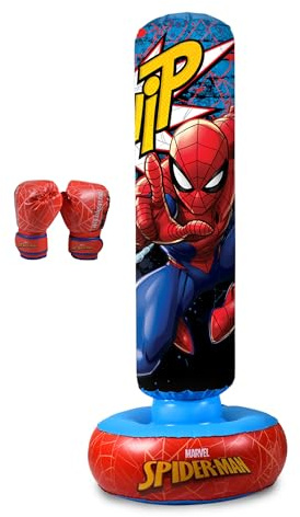 Hy-Pro Bolsa de Boxeo Inflable con Guantes de Boxeo con Licencia Oficial de Spiderman, Bolsa de Boxeo para niños, Juguetes y Regalos de Spiderman, 5+