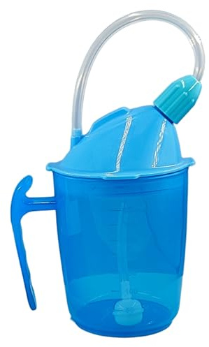 CAKEEYUM Beakers for Elderly 350ml Spill Proof Adult Sippy Cup with Straw 3-in-1 Dysphagia Cups with Handle Adult Drinking Cup for Elderly Disabled Patient Maternity Kids Beakers for, Non Spi