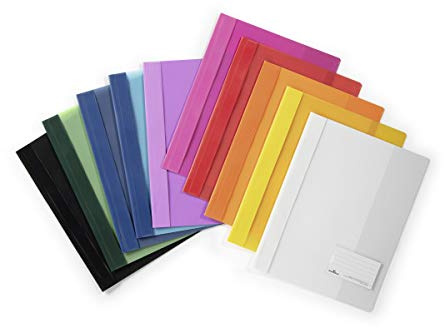 10er Sparpack DURABLE Hunke & Jochheim Schnellhefter DURALUX®, transluzente Folie, für A4 Überbreit, 280x332mm (sortiert | tranparenter Deckel, 10 Stück)