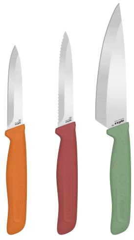 zyliss Classico Coltelli da Cucina (3 Pezzi), Coltello Spelucchino e Multiuso, Set di Coltelli da Cucina Professionali, Acciaio Inossidabile, Lame Affilate, Foderi Inclusi, Coltello per Vedura