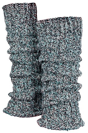 Piarini 1 Paar Grobstrick Stulpen Damen Bein - warme Winter Beinstulpen Wolle - Mehrfarbig Blau Grau Rosa One-Size