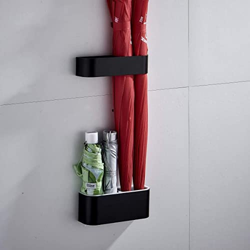 Sport Tent-Schirmständer Wand Regenschirmständer Wasserauffangschale Wandschirmständer für Flur Zuhause und Büro Matt Schwarz
