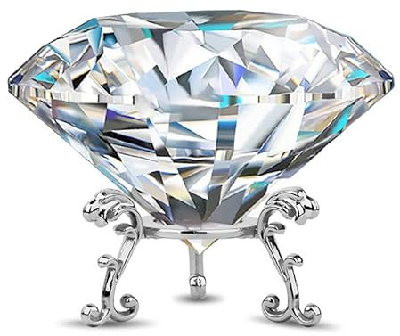 Adwikoso 80MM Briefbeschwerer mit Kristallen, groß, mit Ständer, kristall Diamant Schmucksteinen, Hochzeitsdekorationen, Tafelaufsätze (Klar, 3.15Zoll)