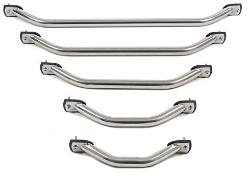 Nautika Edelstahl Handlauf 354-708 mm Ø 19, 22, 25 mm Reling zum nachrüsten, Boot Bootsreling Halte-Griff Halterung